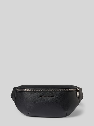 Produktfoto, Belt Bag in Leder-Optik mit Logo-Detail von ARMANI EXCHANGE, Schwarz, Hauptfach mit Reißverschluss, Trageriemen, Breite 27 cm, Länge 14 cm, Tiefe 6 cm, Länge Schulterriemen 82 cm