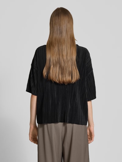 Only Boxy fit T-shirt met plissés, model 'RAVENNA' Zwart - 5