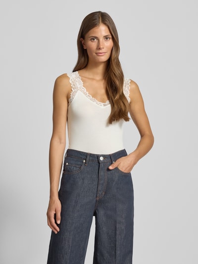 Vero Moda Slim fit tanktop in viscosemix, model 'ROSA' Wit - 4