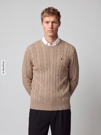 Polo Ralph Lauren Pullover mit Logo-Stitching Camel 4