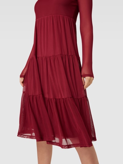 Vila Midikleid Kleid im Stufen-Look Modell 'VOLETTIS' Bordeaux 3