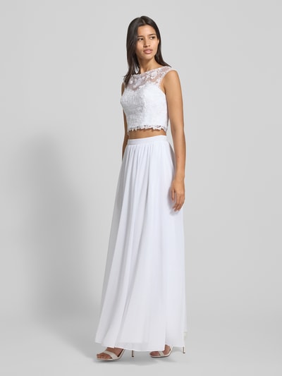 Laona Regular Fit Abendkleid mit floralem Spitzenbesatz Weiss 1