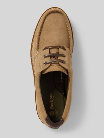 Barbour Schnürschuhe aus Veloursleder-Mix mit Baumwoll-Anteil Modell 'PAXTON APRON DERBY' Beige 3