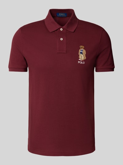 Polo Ralph Lauren Custom slim fit poloshirt met stitching Bordeaux - 2