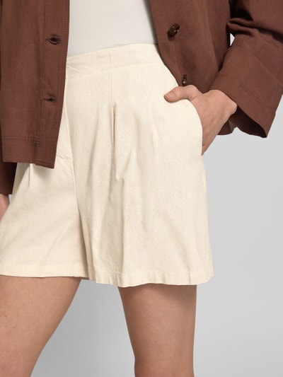 Vero Moda Regular Fit Shorts aus Viskose-Leinen-Mix Modell 'JESMILO' Sand 3