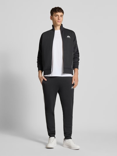Alpha Industries Sweatjacke mit Logo und Stehkragen Black 1