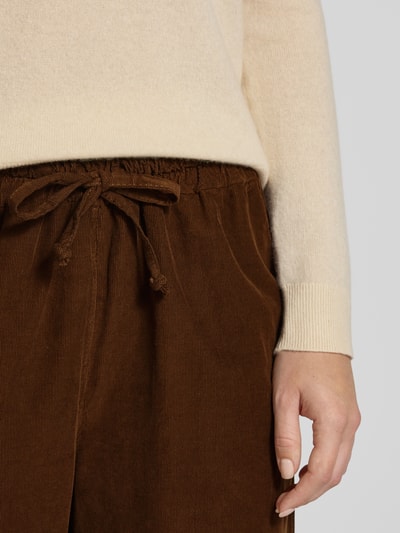 ZABAIONE Wide Fit Stoffhose mit Strukturmuster Modell 'Mara' Mittelbraun 3