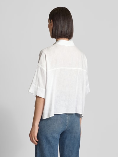 Drykorn Relaxed fit linnen blouse met extra brede schouders Wit - 5