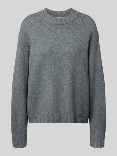 Jake*s Casual Sweter o luźnym kroju z dzianiny z wełny Ciemnoszary melanż 2