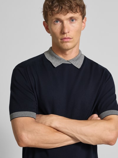 ARMANI EXCHANGE Regular fit poloshirt met contrastgarnering Marineblauw - 3