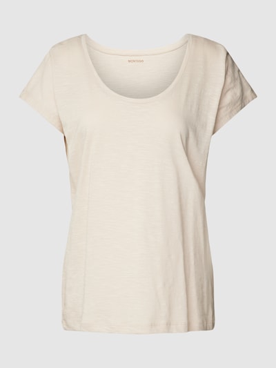 Montego T-shirt met ronde hals Beige - 2