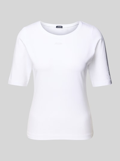 JOOP! T-shirt met geribde ronde hals, model 'Tamira' Wit - 2