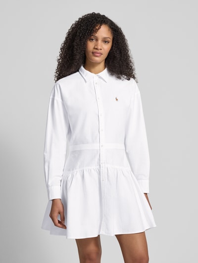 Polo Ralph Lauren Tailliertes Blusenkleid aus reiner Baumwolle Weiss 4