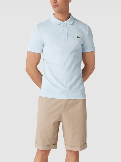 Lacoste Poloshirt met labelstitching Lichtblauw - 4