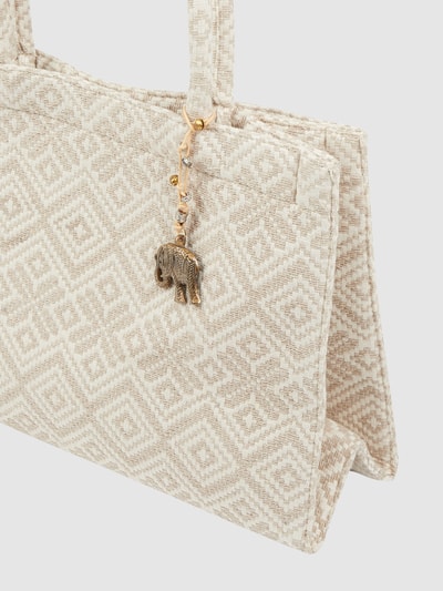 ANOKHI Tote Bag mit Ikat-Muster Sand 3