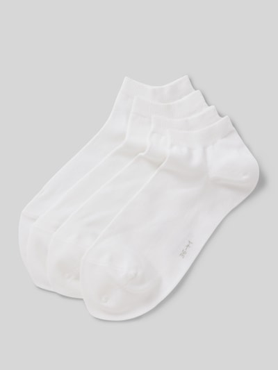 Esprit Sneakersocken mit gerippten Bündchen Modell 'Solid' im 4er-Pack Weiss 1