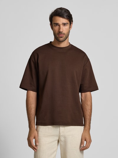 SELECTED HOMME Oversized T-Shirt aus Baumwoll-Mix Modell 'OSCAR' Dunkelbraun 4