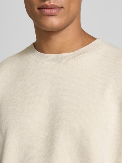 Jack & Jones Premium Strickpullover mit Rundhalsausschnitt Modell 'BRADFORT' Offwhite Melange 3