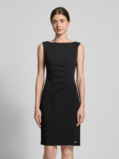 Calvin Klein Womenswear Knielanges Kleid mit U-Boot-Ausschnitt Modell 'SCUBA' Black 4