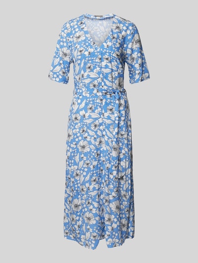 Christian Berg Woman Selection Midi-jurk met bloemenmotief en strikceintuur Blauw - 2