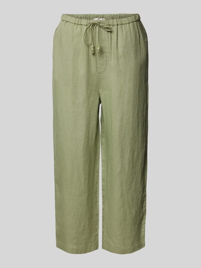 Mango Leinenhose in unifarbenem Design Schilf 2