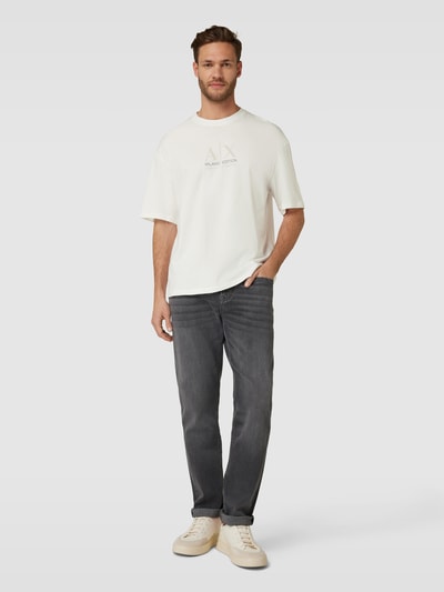 ARMANI EXCHANGE Comfort fit T-shirt met labelprint Offwhite - 1