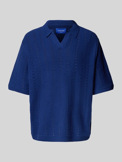 Jack & Jones Relaxed Fit Poloshirt mit Lochmuster Modell 'PAROS' Dunkelblau 2