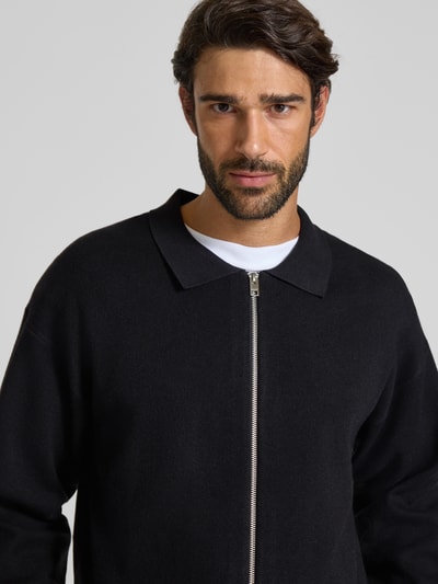 Jack & Jones Premium Strickjacke mit Zweiwege-Reißverschluss Modell 'BRADFORT' Black 3