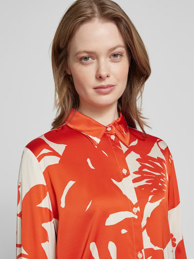 Marc O'Polo Regular fit satijnen blouse in elastische viscose Oranje - 3