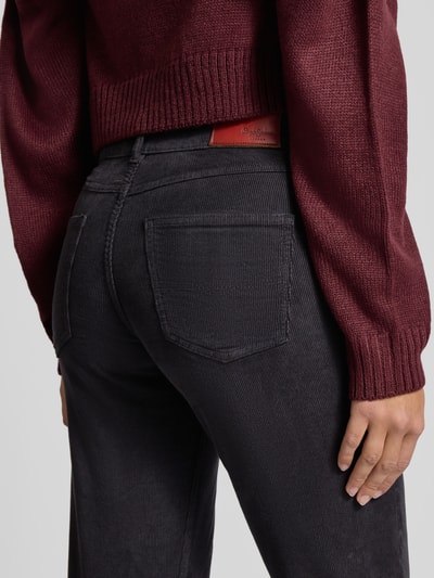 Pepe Jeans Spodnie sztruksowe o rozkloszowanym kroju z mieszanki bawełny model ‘WILLA’ Czarny 3