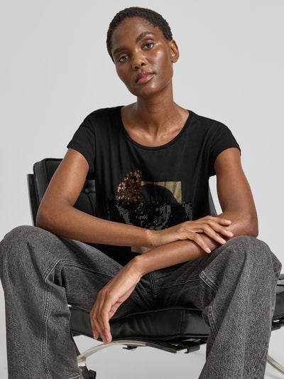 More & More T-shirt z cekinowym obszyciem Czarny 3