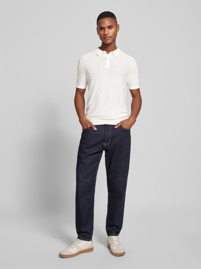 Antony Morato Slim Fit Poloshirt mit gerippten Abschlüssen Weiss 1