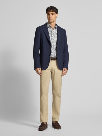 Christian Berg Men Regular Fit Freizeithemd mit floralem Allover-Print Weiss 1