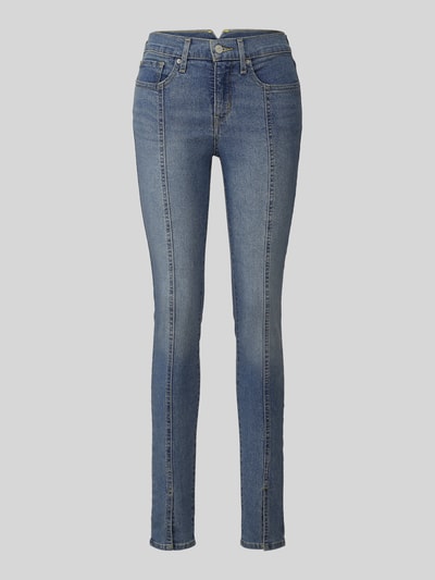 Produktfoto, blaue Skinny Fit Jeans aus Baumwoll-Mix Modell '311 seamed' von Levi's® 300, schmale Passform, sichtbare Nähte, glatte Jeansstruktur