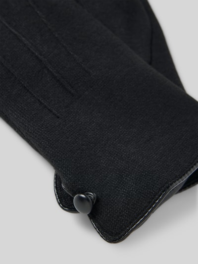 EEM Regular fit handschoenen met knoopsluiting Zwart - 2