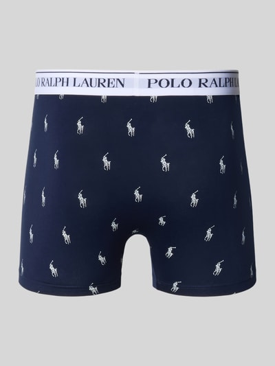 Produktfoto, Trunks aus Baumwoll-Mix Modell 'CLSSIC TRUNK-3 PACK' von Polo Ralph Lauren für Herren, dunkelblau mit Markenlogo-Muster, Polo Ralph Lauren Underwear