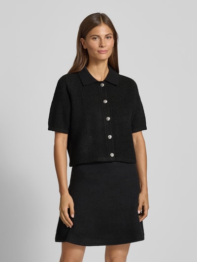 Vero Moda Regular Fit Strickjacke mit Schmuckknöpfen Modell 'DIANA' Black 4