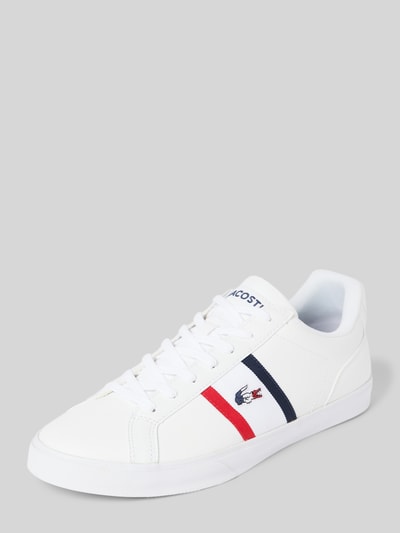 Lacoste Sneakersy skórzane z wyhaftowanym logo model ‘LEROND’ Biały 1