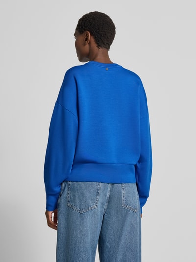MOS MOSH Oversized sweatshirt met labelprint, model 'CELLI' Koningsblauw - 5