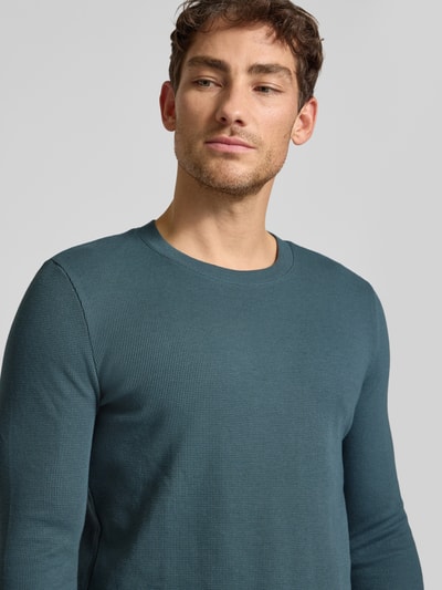 MCNEAL Shirt met lange mouwen, structuurmotief en ronde hals Antraciet gemêleerd - 3