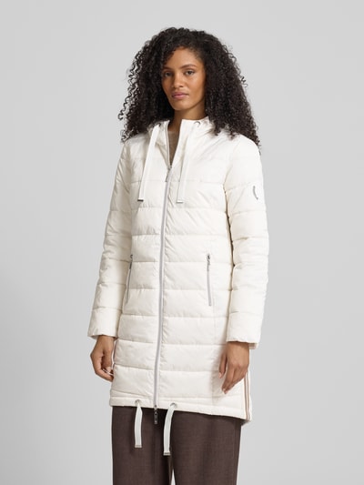 monari Regular fit gewatteerd lange jas met tunnelkoord Offwhite - 4