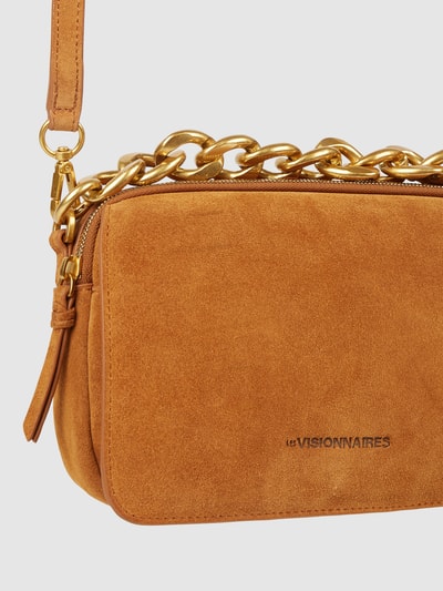 Les Visionnaires Crossbodytas van suède, model 'Emily' Cognac - 5