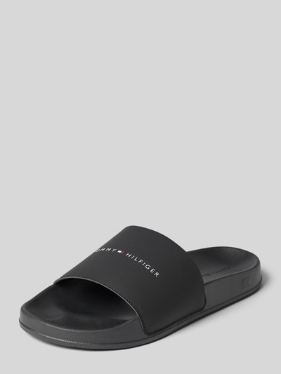Tommy Hilfiger Klapki basenowe z nadruk z logo Czarny 1