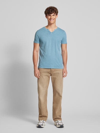 Blend T-shirt z dekoltem serafino Jasnoniebieski 1