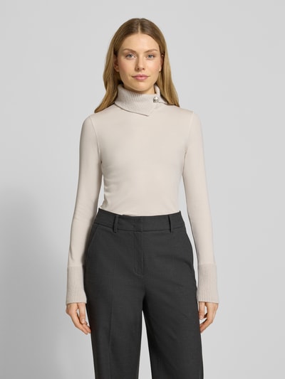 Marc Cain Shirt met lange mouwen en col Taupe - 4