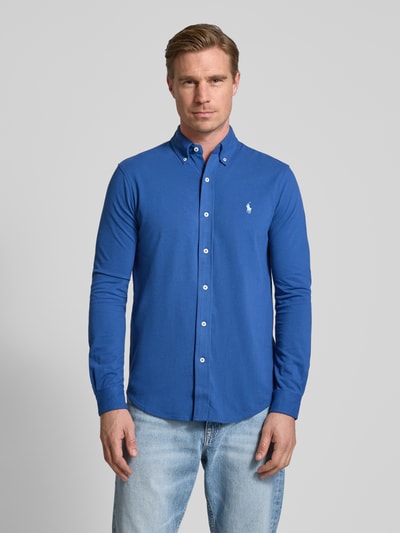 Polo Ralph Lauren Koszula casualowa o kroju slim fit z wyhaftowanym logo Królewski niebieski 4