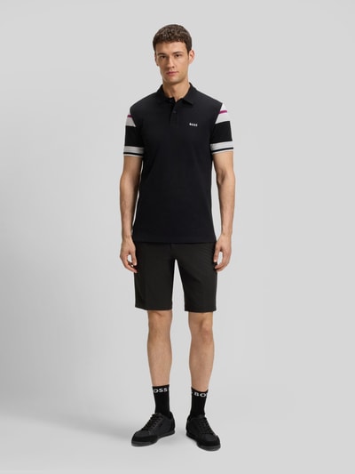 BOSS Green slim fit chino short met persplooien Zwart - 1
