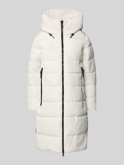 khujo Regular fit gewatteerde lange jas met gevoerde opstaande kraag, model Jilia' Offwhite - 2