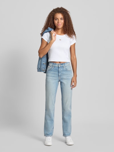 Calvin Klein Jeans T-Shirt mit Label-Badge Weiss 1