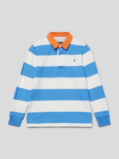 Polo Ralph Lauren Kids Poloshirt in design met lange mouwen en streepmotief Offwhite - 1